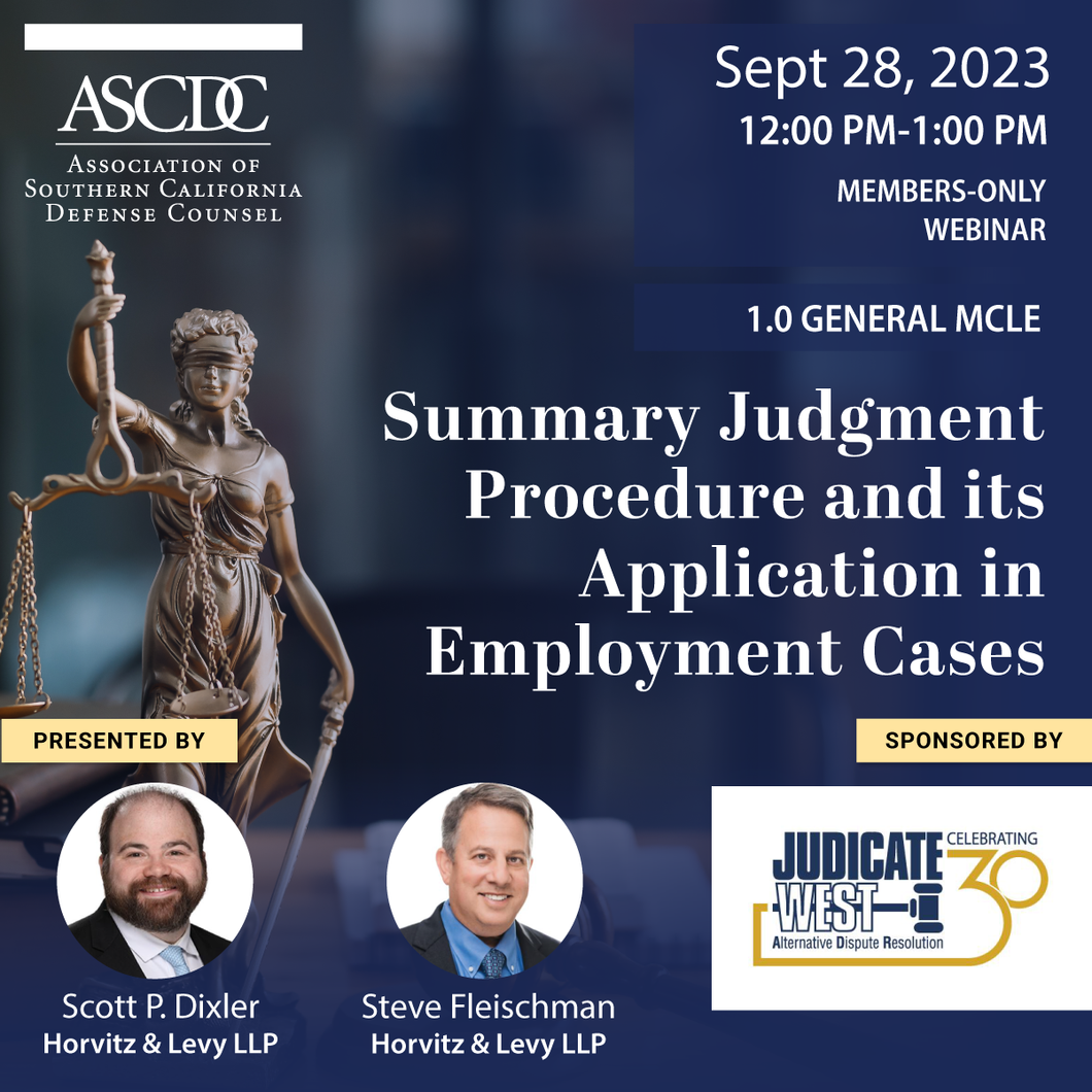 Summary Judgment Procedure and its Application in Employment Cases - 2023