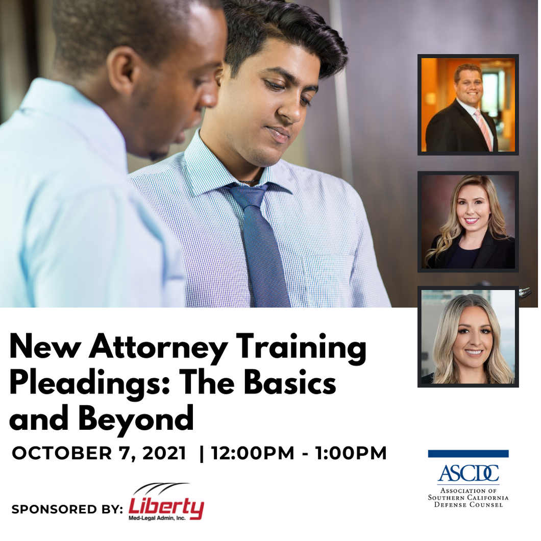 New Attorney Training - Pleadings: The Basics and Beyond - 2021